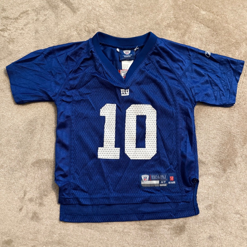 Reebok NFL New York Giants Eli Manning 10 Jersey Kids 4T Royal Blue Mesh